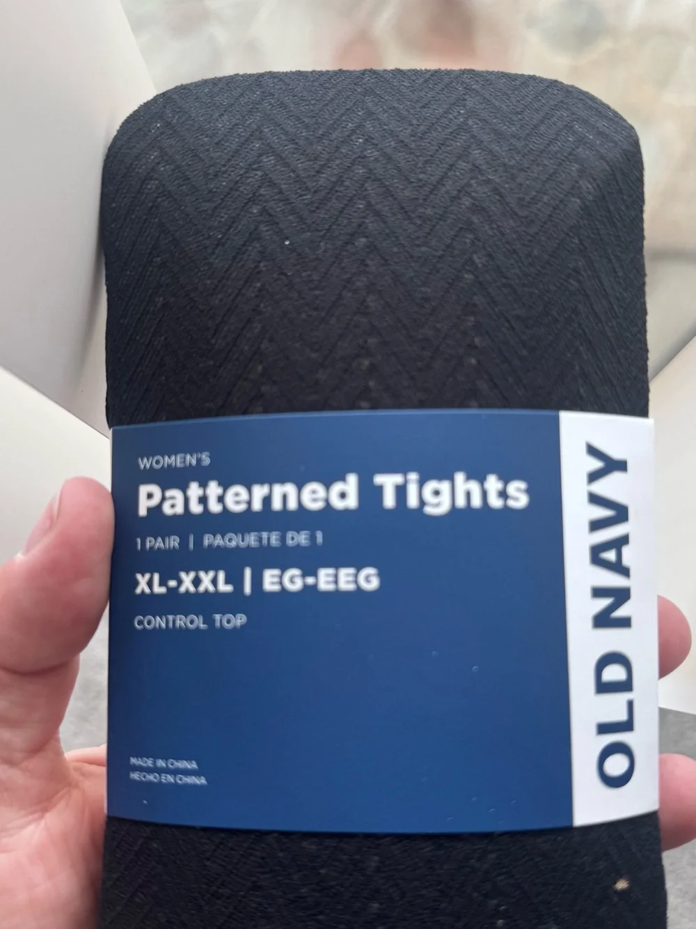 Old Navy Navy Patterned Women's Tights - Picture 1 of 6